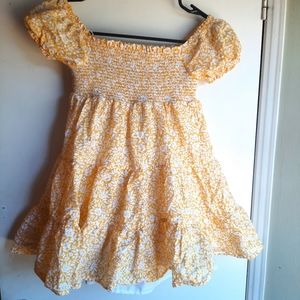 Joie girls 6 yellow puffy off shoulder floral sun dress